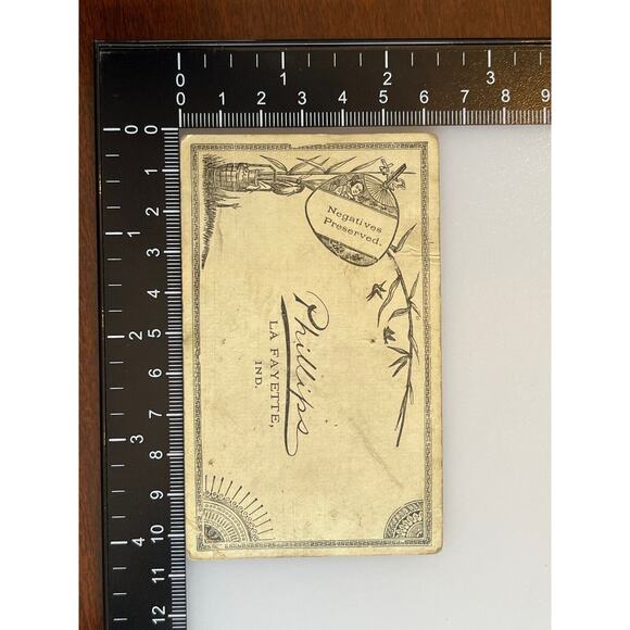 Antique CDV Carte de Visite Photography Sepia Phillips Lafayette Ind Young Man - Picture 5 of 8